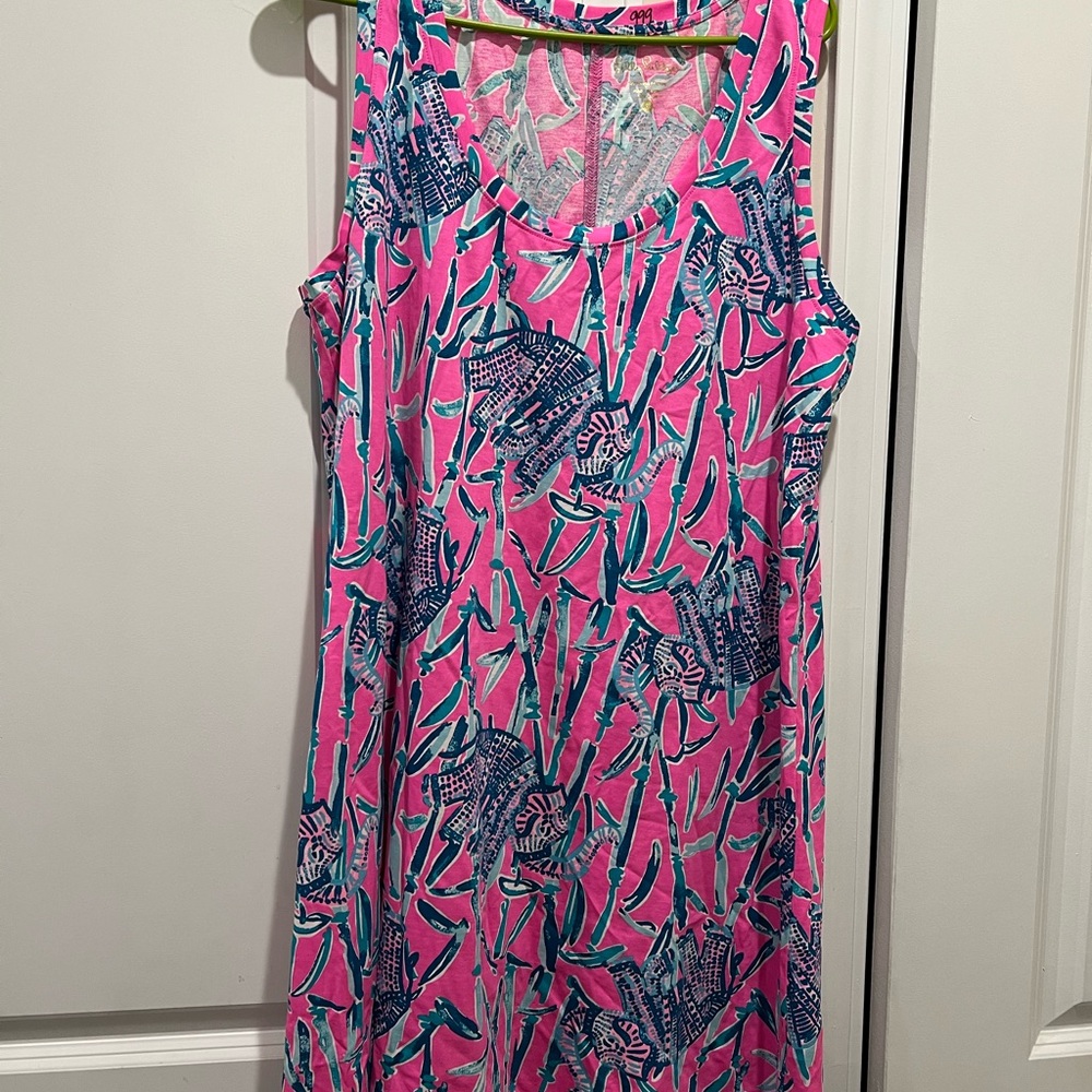 Lilly Pulitzer Mandevilla Pink Extra Lucky Dress Size XL - Picture 9 of 10